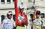 Le podium final de la Vuelta 2010: Mosquera, Nibali, Velits